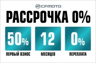 Рассрочка 0% на квадроциклы CFMOTO Рассрочка 0% на квадроциклы CFMOTO