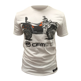 Футболка с принтом CFMOTO белая (S)